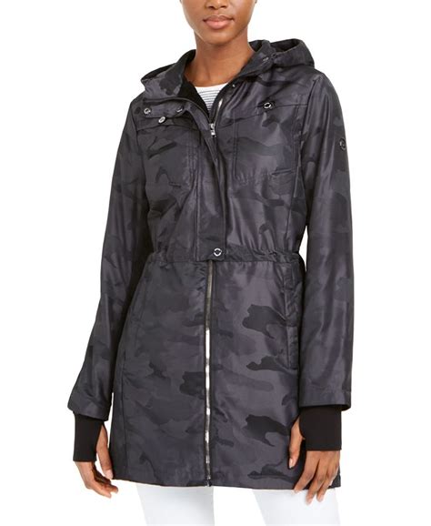 michael kors blue camo jacket|michael kors black jacket women's.